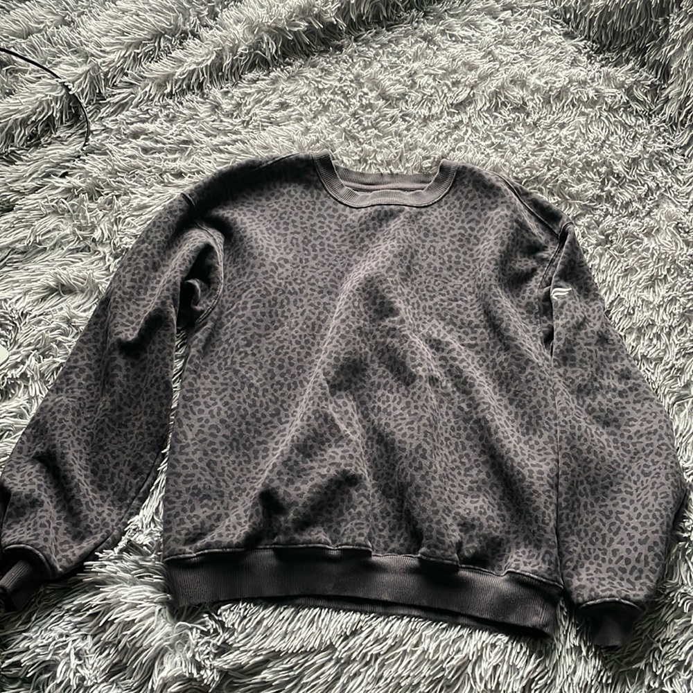 Fabletics Dark Cheetah Print Crewneck - image 1